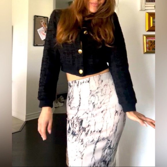 Marble like pencil white skirt - Picture 8 of 13